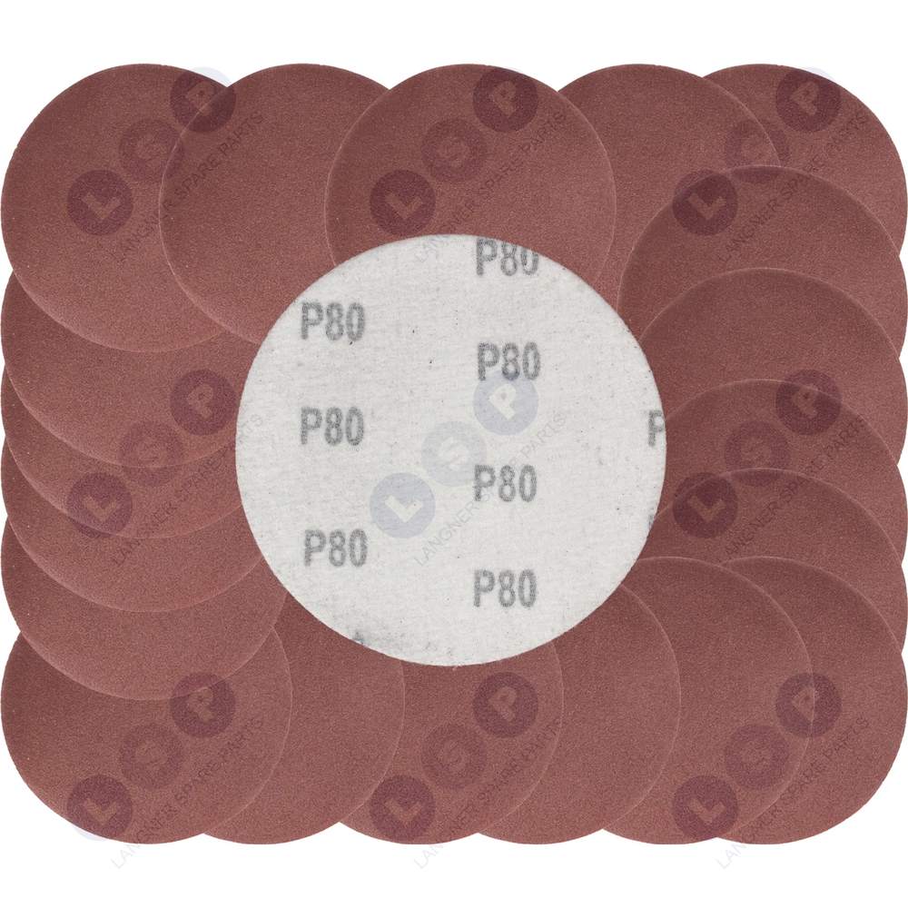 Brúsny papier, kotúče na suchý zips 125 mm pre uhlovú brúsku P80, 20 ks
